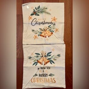 Christmas Decorative Pillow Covers approximately 17” square Brand New Never Used